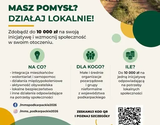 Konkurs „Moc Małych Społeczności – Podkarpackie”: do 10 000 zł na lokalne inicjatywy
