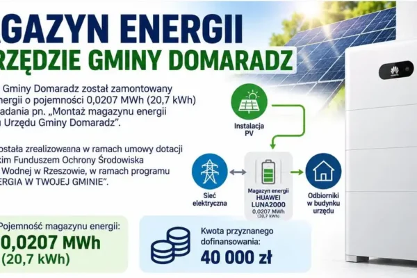 Magazyn energii w Urzędzie Gminy Domaradz – krok ku niezależności energetycznej