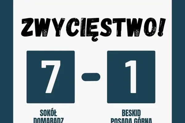 MKS Sokół Domaradz rozgromił Beskid Posada Górna 7:1