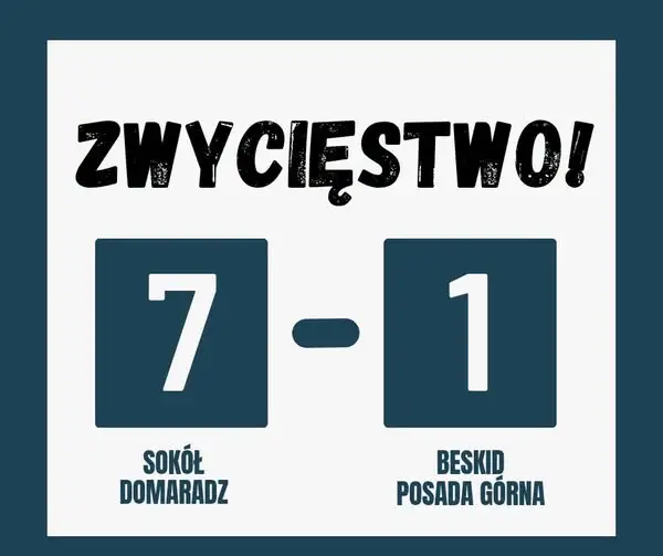 MKS Sokół Domaradz rozgromił Beskid Posada Górna 7:1