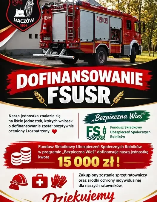 15 000 zł dla OSP Haczów z programu „Bezpieczna Wieś”