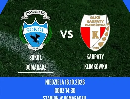 Sokół Domaradz podejmie Karpaty Klimkówka. Hit 11. kolejki klasy A
