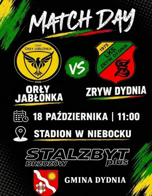 Derby w Niebocku: Zryw Dydnia podejmuje Orły Jabłonka
