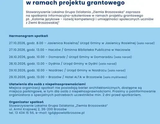 Kolonie językowe dla 360 uczniów z powiatu brzozowskiego – spotkanie informacyjne w Brzozowie
