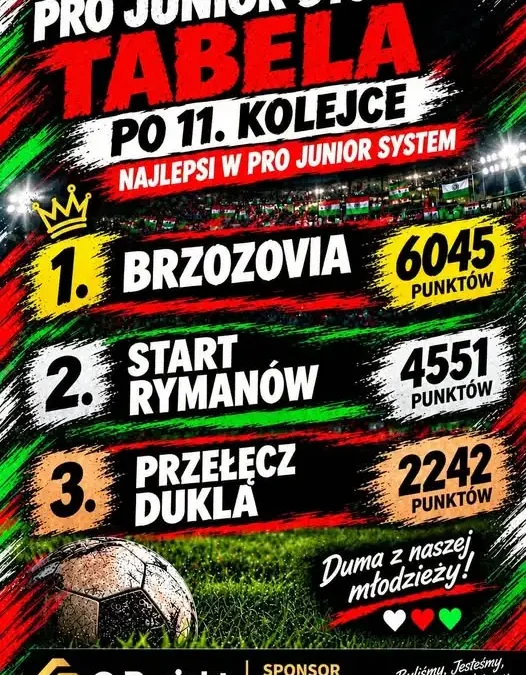 Brzozovia MOSiR Brzozów liderem Pro Junior System w klasie okręgowej po 11 kolejkach