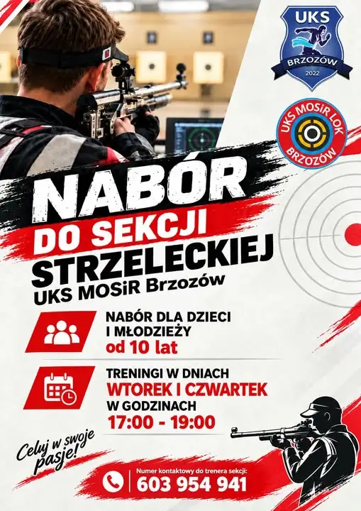 UKS MOSiR Brzozów prowadzi nabór do sekcji strzeleckiej dla dzieci i młodzieży